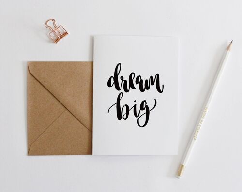 Dream Big Brush Lettering Card