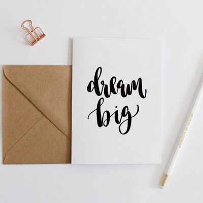 Dream Big Brush Lettering Card
