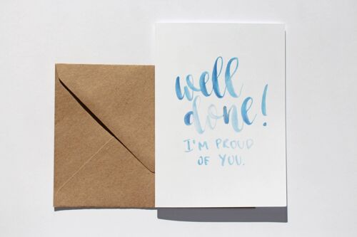 Well Done' Hand Lettered Card