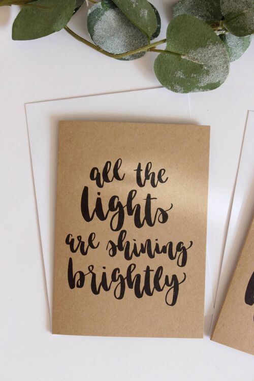 All the lights are shining brightly' Kraft Card