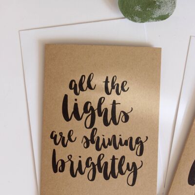All the lights are shining brightly' Kraft Card