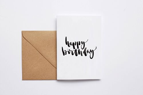 Happy Birthday' Hand Lettered Card
