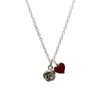 Rose Red Pendant Necklace
