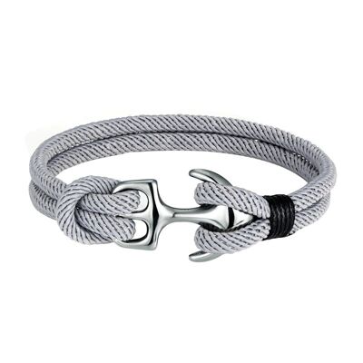 Braccialetto ancora grigio | Bracciale in corda nautica