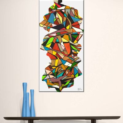 Zusammenfassung 1-39-1. Geometrischer Kubismus Farbkunst 40x80 cm.
