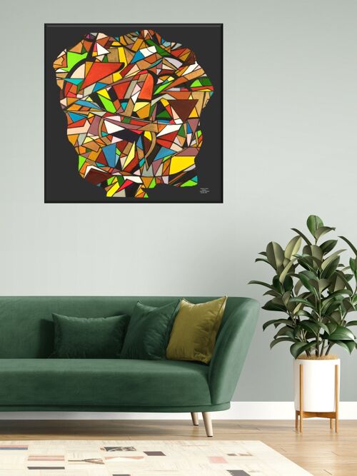 Abstract 1-39-3. Geometric Cubism Color Art 80x80 cm.