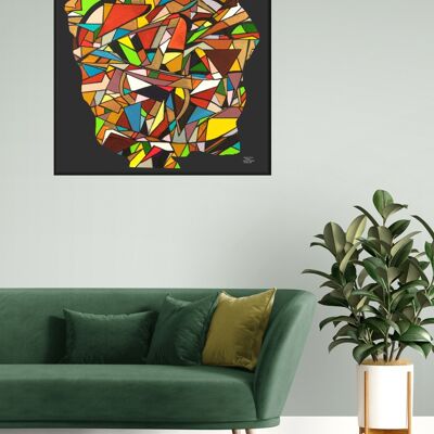 Zusammenfassung 1-39-3. Geometrischer Kubismus Farbkunst 80x80 cm.