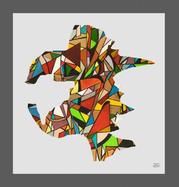 Résumé 1-39-8. Cubisme Géométrique Color Art 70x80 cm. 1