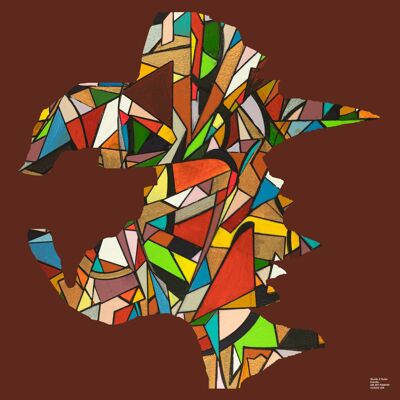 Zusammenfassung 1-39-10. Geometrischer Kubismus Farbkunst 105x110 cm.
