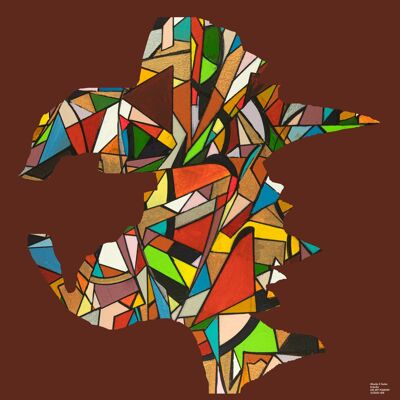 Zusammenfassung 1-39-10. Geometrischer Kubismus Farbkunst 105x110 cm.