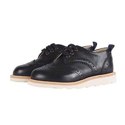 Brando Brogue Shoe Black Leather - UK 12.5 (EU 31)