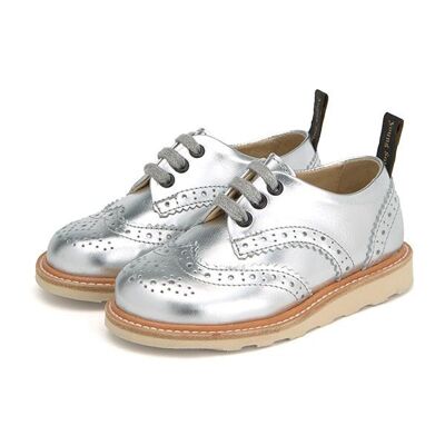 Brando Brogue Shoe Silver Leather - UK 8 (EU 25)