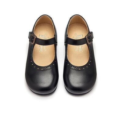 Diana Velcro Mary Jane Shoe Black Leather - UK 9.5 (Euro 27)