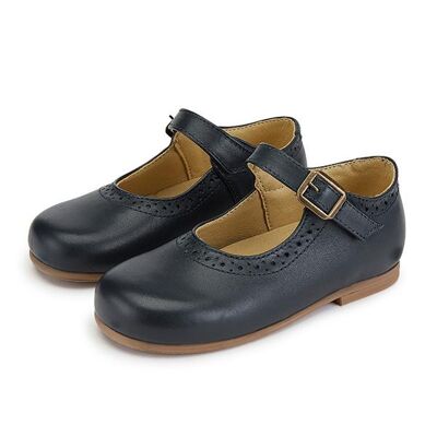 Diana Velcro Mary Jane Shoe Navy Leather - UK 2.5 (Euro 35)