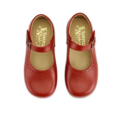 Diana Velcro Mary Jane Shoe Red Leather - UK 8 (Euro 25)