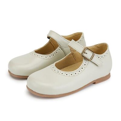 Diana Velcro Mary Jane Shoe Vanilla Leather - UK 12.5 (Euro 31)