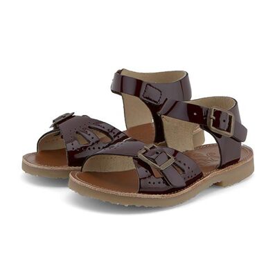 Pearl Sandal Chestnut Brown Leather , 42