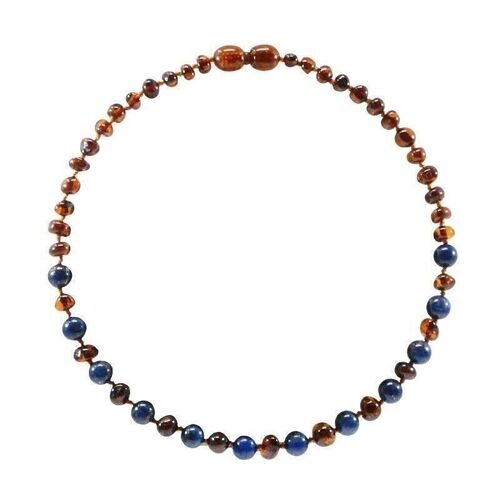 Collier bébé - Ambre et Lapis Lazuli