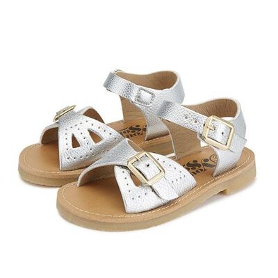 Pearl Vegan Sandal Silver Synthetic Leather | Teen , 64