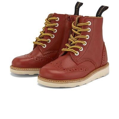 Sidney Brogue Boot Chestnut Brown Snoopy Print Leather , 92