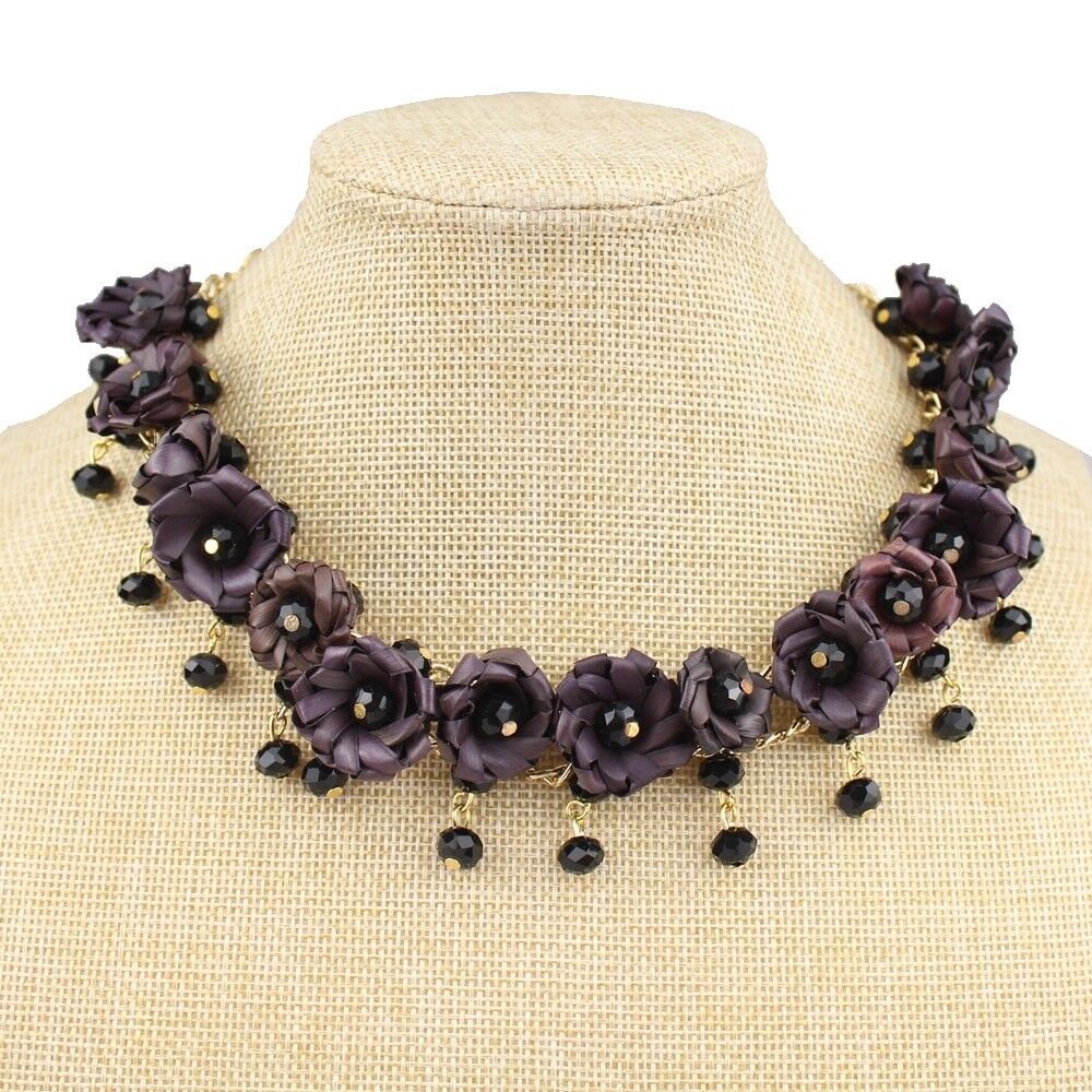 Bavaglino semplice floreale nero