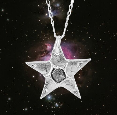 Large Silver Star Meteorite Necklace