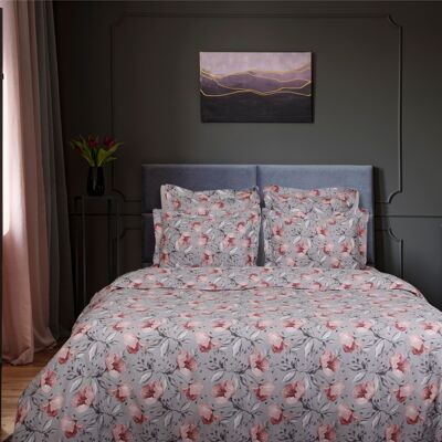 Bettbezug aus Baumwollsatin mit Blumendruck 140X200 cm