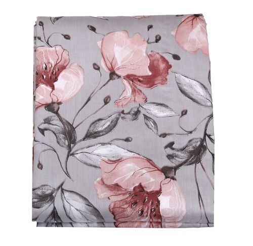 Drap plat satin de coton 240x300 cm imprimé Floral