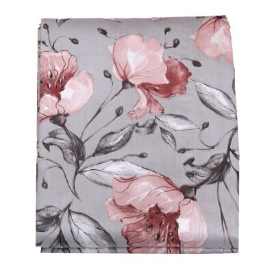 Floral printed cotton satin flat sheet 240x300 cm