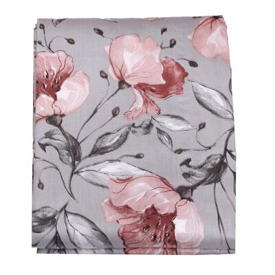 Floral printed cotton satin flat sheet 270x300 cm
