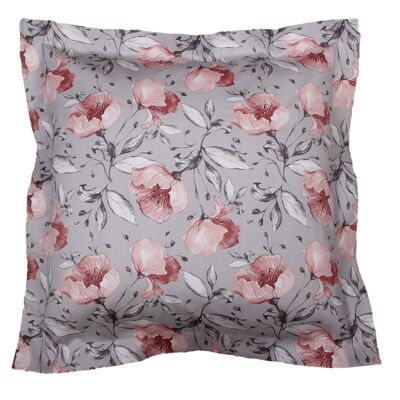 Funda de almohada de raso de algodón 63x63 cm con estampado Floral