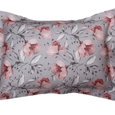 Taie d'oreiller satin de coton 50x70 cm imprimé Floral