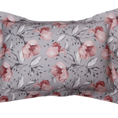 Funda de almohada de raso de algodón con estampado floral 50x70 cm