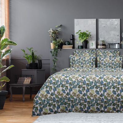Bettbezug aus Baumwollsatin mit Ginkgo-Print 140X200 cm