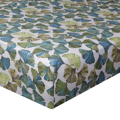 Ginkgo printed cotton satin fitted sheet 180x200cm