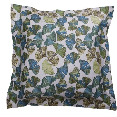 Cotton satin pillowcase 63x63 cm with Ginkgo print