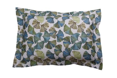 Taie d'oreiller satin de coton 50x70 cm imprimé Ginkgo