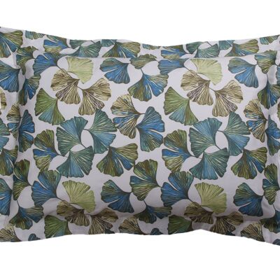 Kissenbezug aus Baumwollsatin mit Ginkgo-Print 50x70 cm