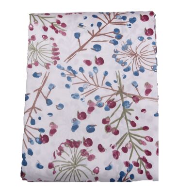 Cotton satin flat sheet 270x300 cm with Umbelliferous print