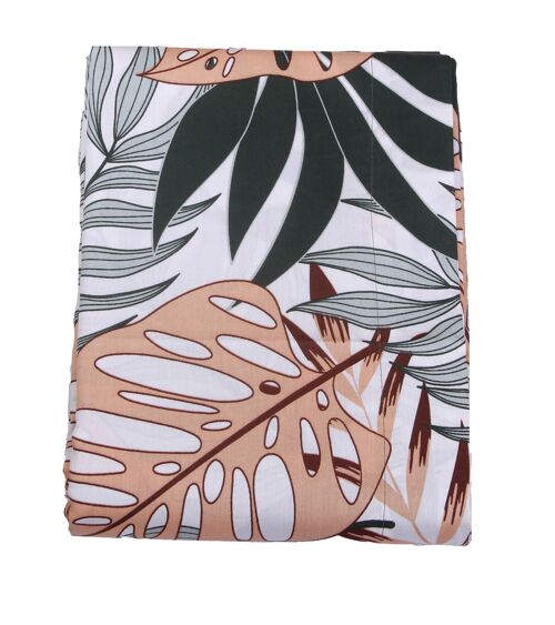 Drap plat satin de coton 180x290 cm imprimé Tropical