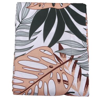 Tropical print cotton satin flat sheet 180x290 cm