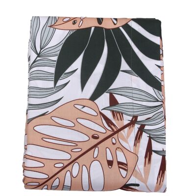 Tropical print cotton satin flat sheet 240x300 cm