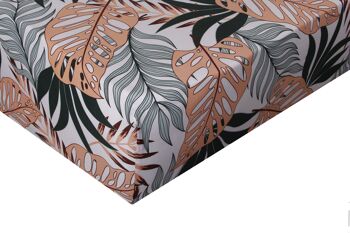 Drap housse satin de coton 160x200 cm imprime Tropical