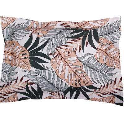 Taie d'oreiller satin de coton 50x70 cm imprimé Tropical