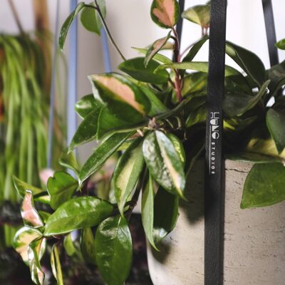 The Black Vegan Leather Plant Hanger 50 CM