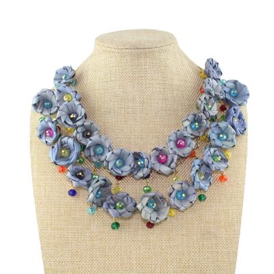 Double Gray Floral Bib