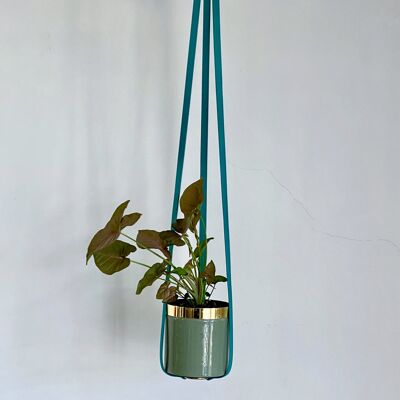 The Teal Vegan Leather Plant Hanger 60 CM