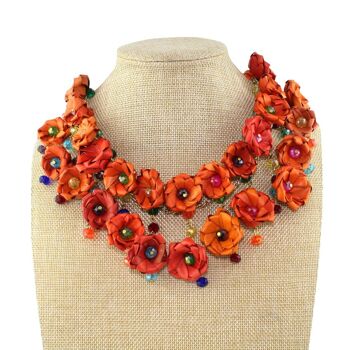 Bavoir Floral Double Orange 1