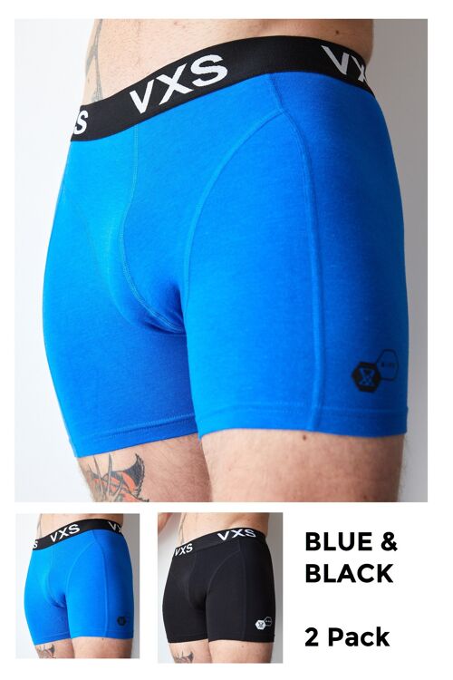 Bamboo Boxers 2 Pack [Blue/Black]