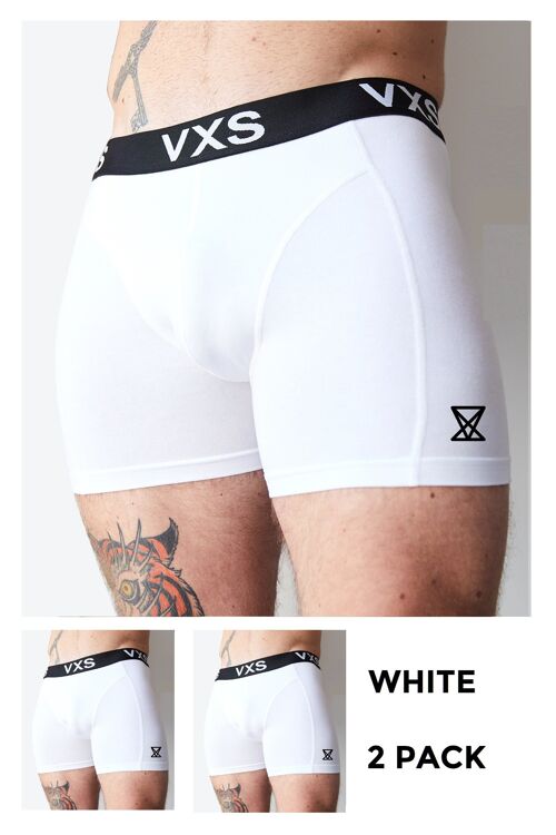 Bamboo Boxers 2 Pack [White/White]